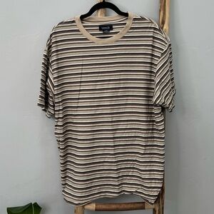 Cotton On Tan Striped Short Sleeve Shirt